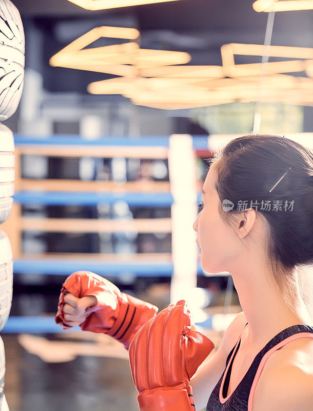 Fitness girl working out in a gym